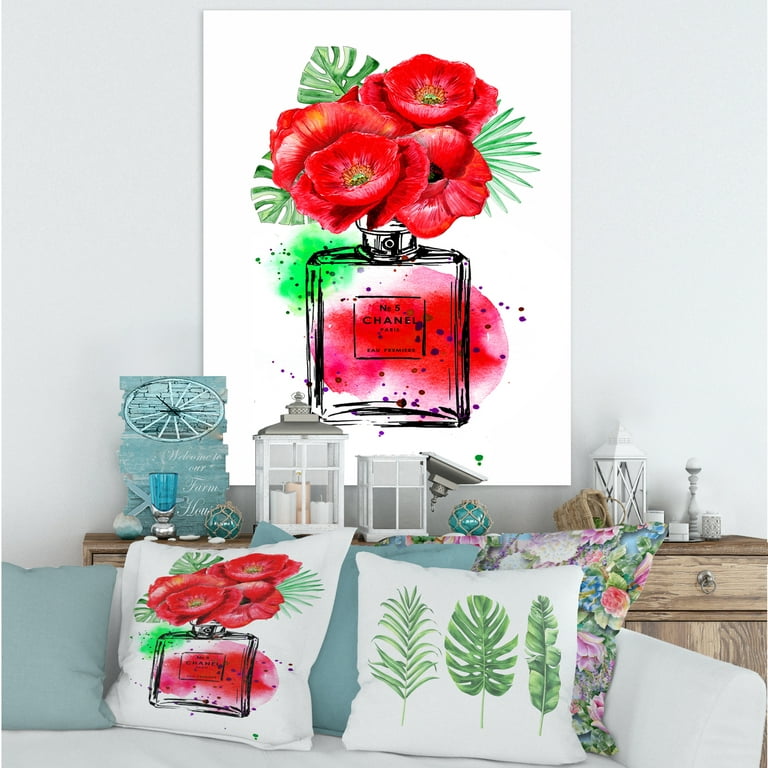 Fashionable Perfume Fragrance III - Unframed Graphic Art on Metal House of Hampton Size: 16 H x 32 W x 1 D