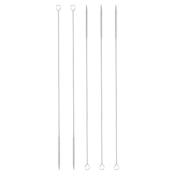 5Pcs Straw Cleaner Brush Set 12 Inch Length 5mm OD Nylon Bristles, White