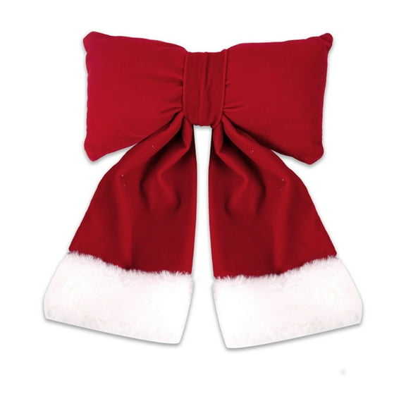 yulier Red Christmas Bow Ornaments, Large Velvet Bow for Christmas Tree Xmas Wreath Hanging Decoration, Xmas Holiday Wedding Party Decor, 7.87" x 9.84"