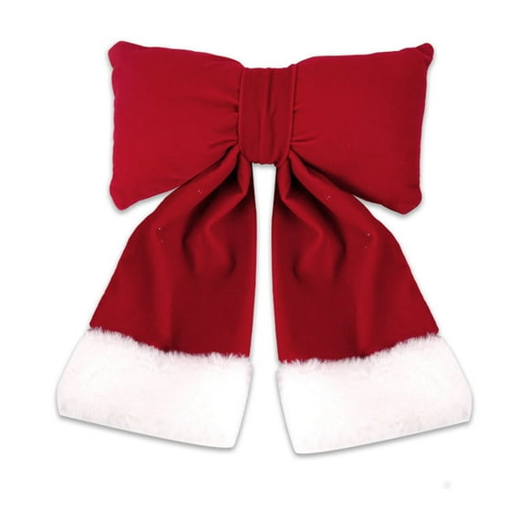 yulier Ornements de Noël Rouges, Grand Nœud en Velours pour Arbre de Noël Couronne de Noël Décoration Suspendue, Décoration de Fête de Mariage de Noël, 7.87 Pouces x 9.84 Pouces