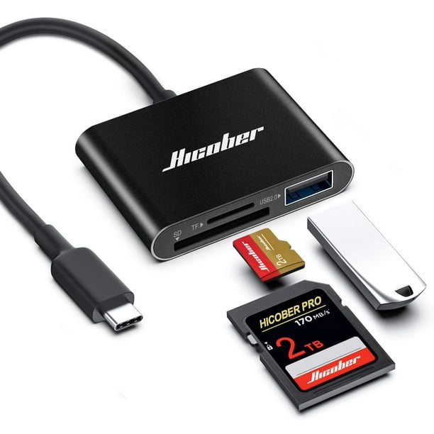 Lector de tarjetas USB C a SD Hicober de 2 TB de capacidad para MacBook