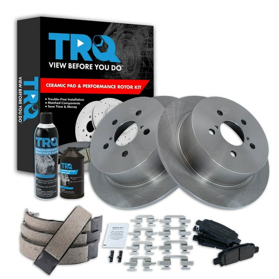 TRQ Rear Brake Pad & Rotor Kit BKA38387 Fits Select 2008-2009 Subaru Legacy
