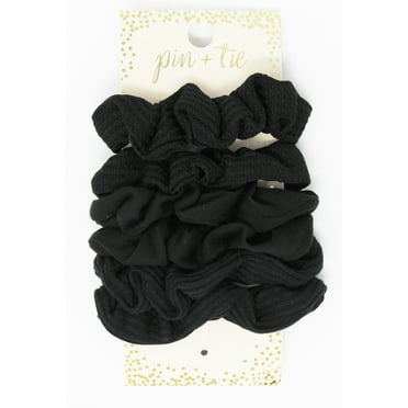 Scunci Black Scrunchies, 6 Count