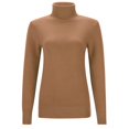 thumbnail image 4 of VBARHMQRT Chandails Blancs pour Femmes Hiver Garder au Chaud Chandail pour Femmes Manches Longues Col Roulé Chandail Doux, 4 of 9