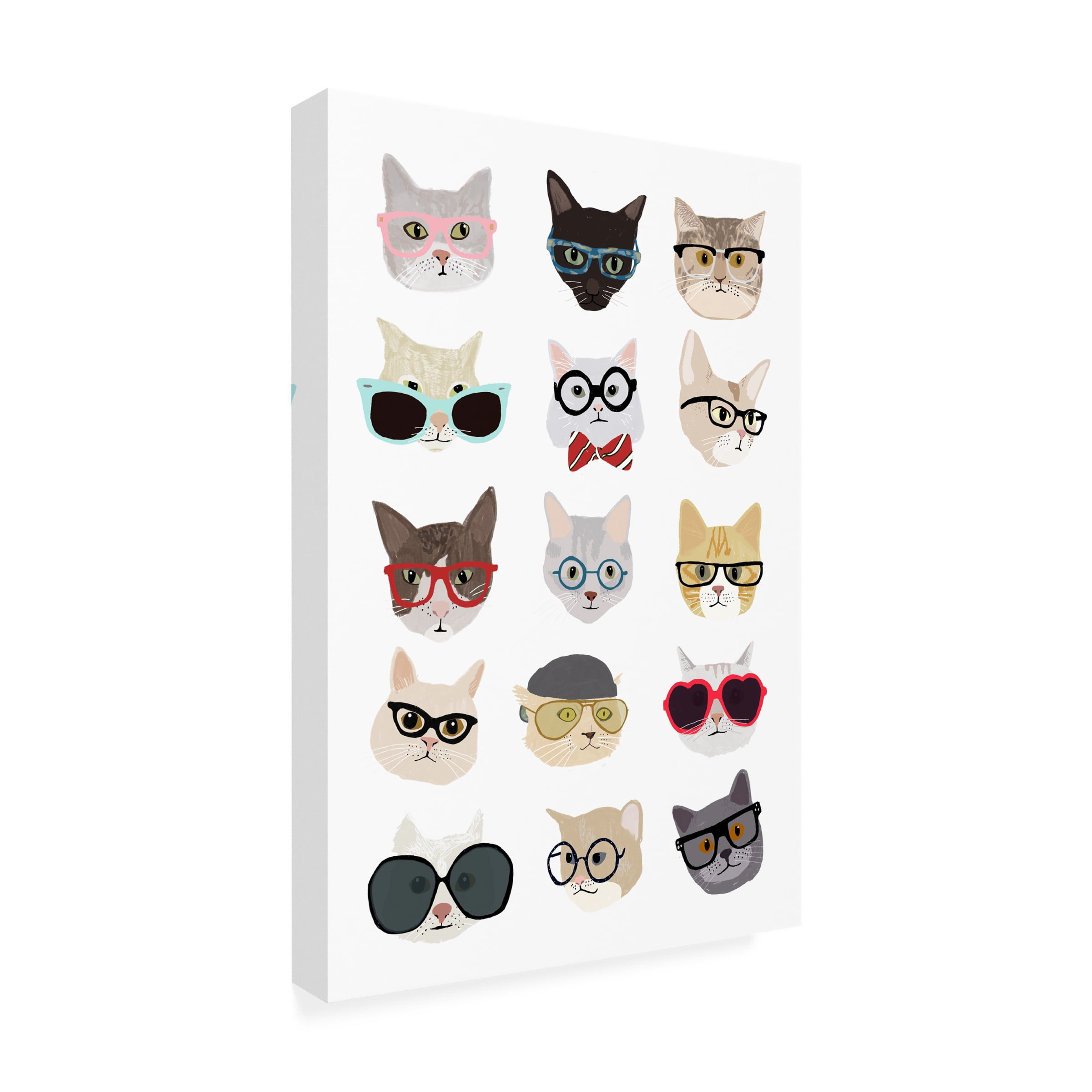 Hanna Melin 'Cats With Glasses' Canvas Art