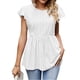thumbnail image 1 of Mujer Túnica Fluida Tops Cuello Redondo Ojales Tops Sin Mangas Volantes Ajuste Suelto Tira De Cordones Espalda Camisas Casuales, 1 of 8