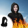 thumbnail image 2 of Chapeaux pour Femmes, Bonnet Tricoté à Capuche avec Cordons Bonnet d'Hiver Chaud, 2 of 5