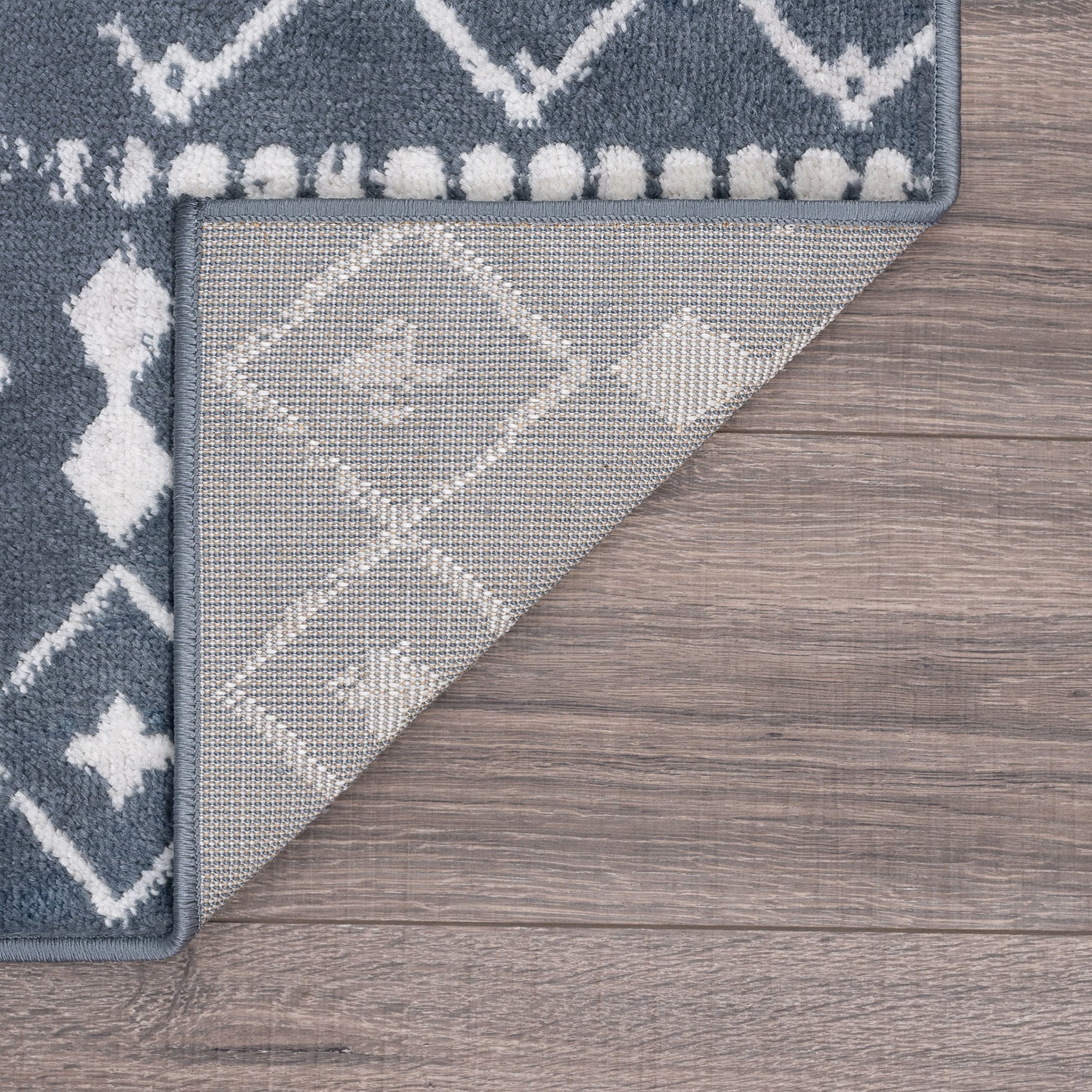 Bliss Rugs Moroccan Contemporary Geometric Diamond Area Rug, Indoor Rugs for Living Room, Dining Room, Bedroom | Blue, 5' x 7' (5'3''x7'3'')