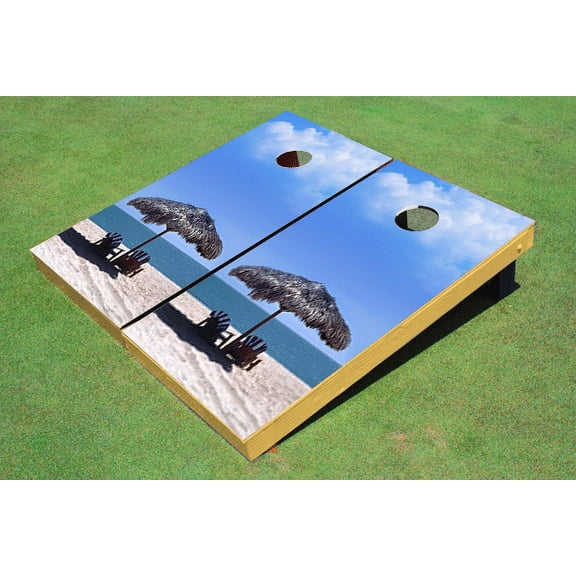Beach Chairs #1Themed Cornhole Board Bag Toss set