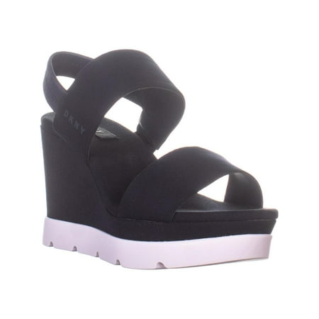 Womens DKNY Cati-Sling Back Wedge Heel Sandals, Crepe Indigo, 6 US / 36 EU