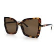 thumbnail image 6 of Womens Classic Bowtie Butterfly 90s Designer Fashion Plastic Oversize Sunglasses Tortoise - Brown, 6 of 8
