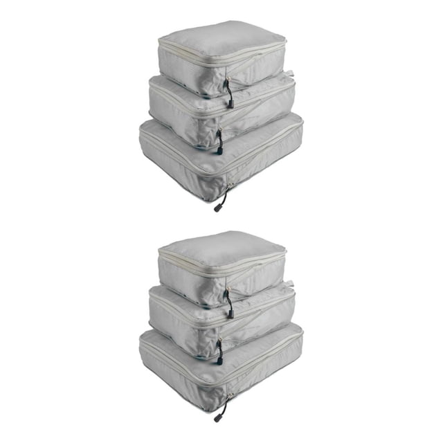 Greeniant Maleta de compresión resistente al desgaste bolsas organizadoras de equipaje almacenamiento para zapatos gris Gris 3 piezas 2Conjunto