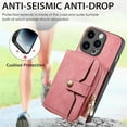 thumbnail image 6 of for iPhone 14 Pro Max Wallet Case, Crossbody Phone Purse with Card Holder for Women, Zipper PU Leather Carrying Cover Gift with Shoulder Strap Kickstand Anti-drop for iPhone 14 Pro Max - Pink, 6 of 10