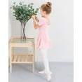 thumbnail image 3 of Stelle Ballet Leotard Short Sleeve Criss-Cross Back Dress with Chiffon Skirt, Ballerina Outfit for Girls,Ballet Pink,8-9 Years, 3 of 8