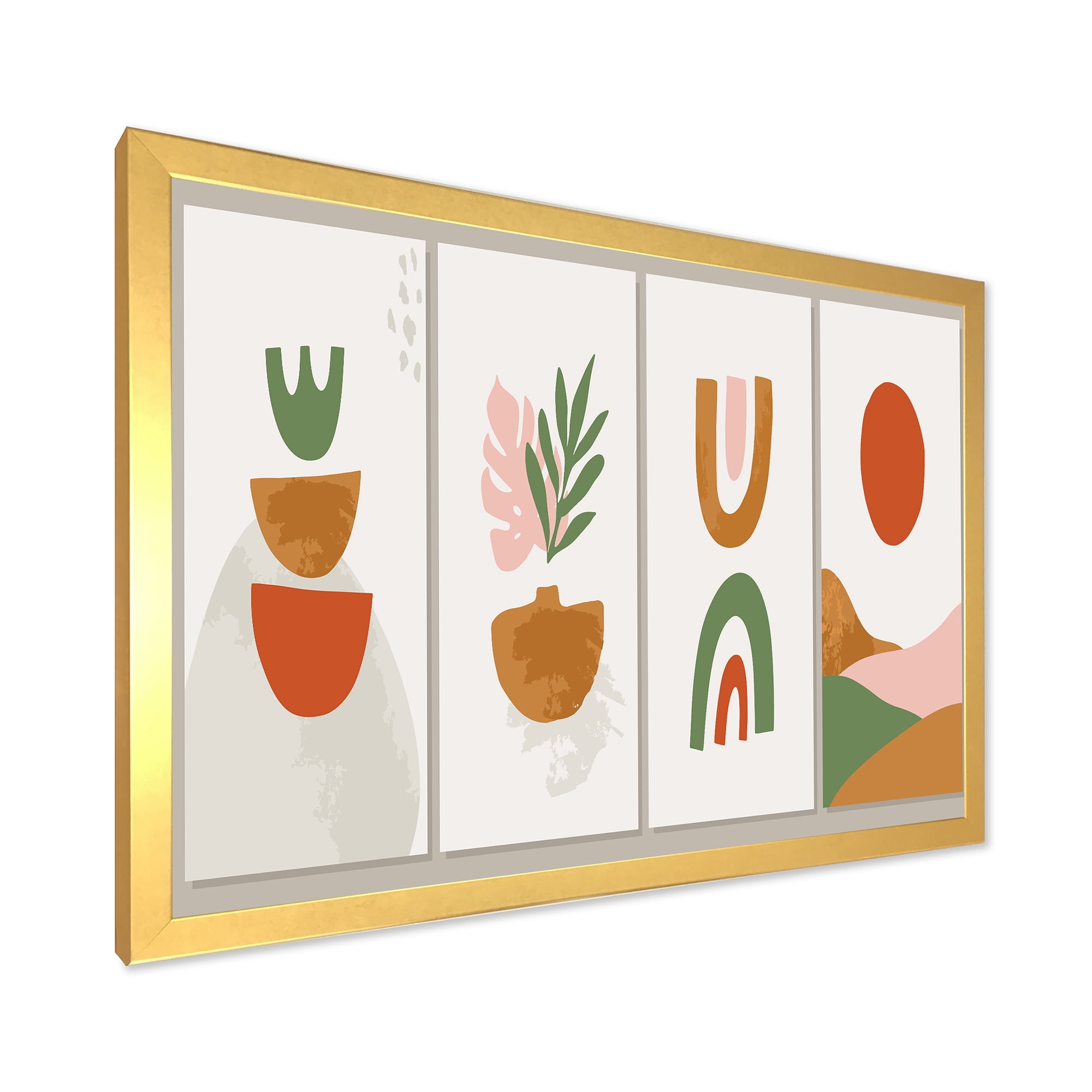 Designart 'Compostion Minimalistic of Organic Shapes VI' Modern Framed Art Print