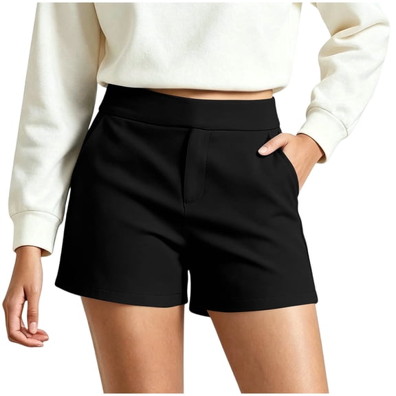 Lmueinov 2026 Women's High Waisted Stretchy Work Casual Shorts, Summer Office Travel Golf Athletic Shorts with Pockets S-2XL