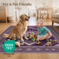 thumbnail image 4 of ODIKA 2'x3' Ultra-Soft Accent Mat, Abstract Sunburst Bordered Geometric Swirl Ombre Boho Refined Structured None Washable, Bare feet friendly, Easy Care Indoor rug for Bedside, Footrest, 4 of 7