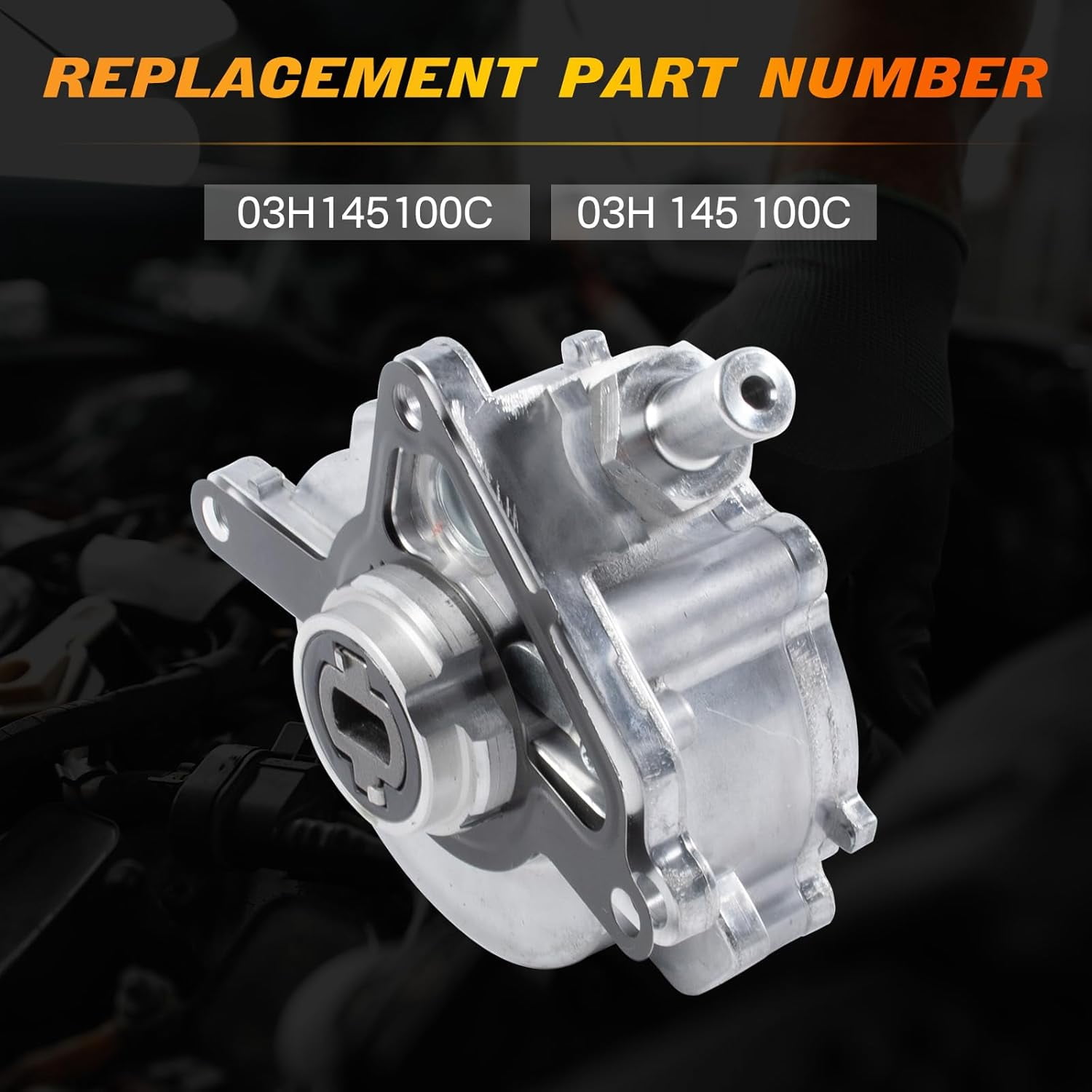 Brake Booster Vacuum Pump Compatible with 2008-2010 Audi Q7, 2008-2018 Volkswagen VW Atlas CC Passat Touareg, 2008-2018 Porsche Cayenne 958 3.6L V6 Replace 03H145100C