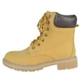 thumbnail image 2 of Forever Women Ankle Army Combat Boots Lace Up Work Style Booties BROADWAY-3 Tan Beige Camel 8, 2 of 5