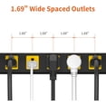 thumbnail image 6 of 8 Outlet Long Power Strip, 2Pack 2100J Surge Protector Heavy Duty 6FT Cord Wide Spaced and Wall Mount Metal Powerstrip for Home Office Garage Workshop, 6 of 8