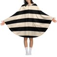 thumbnail image 3 of Black And Beige Horizontal Stripes Blanket Oversized Wearable Hooded Blanket Warm Throw Blanket Buttons Sweatshirt For Women Men Teens Flannel, 3 of 8