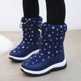 thumbnail image 2 of TAmten Boys Snow Boots Size 6 Toddler Shoes Fashion Winter Children Snow Boots for Boys and Girls Thick Soles Non Slip and Upper Mid Calf Lace up Boots for Girls|Blue 1.5, 2 of 9