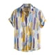 thumbnail image 1 of Camisas De CompresióN Para Hombre Botón a la vuelta Camiseta Abajo Camisa Casual Color Collar Short Men's Print Men Shirts (Yellow, XXL), 1 of 6