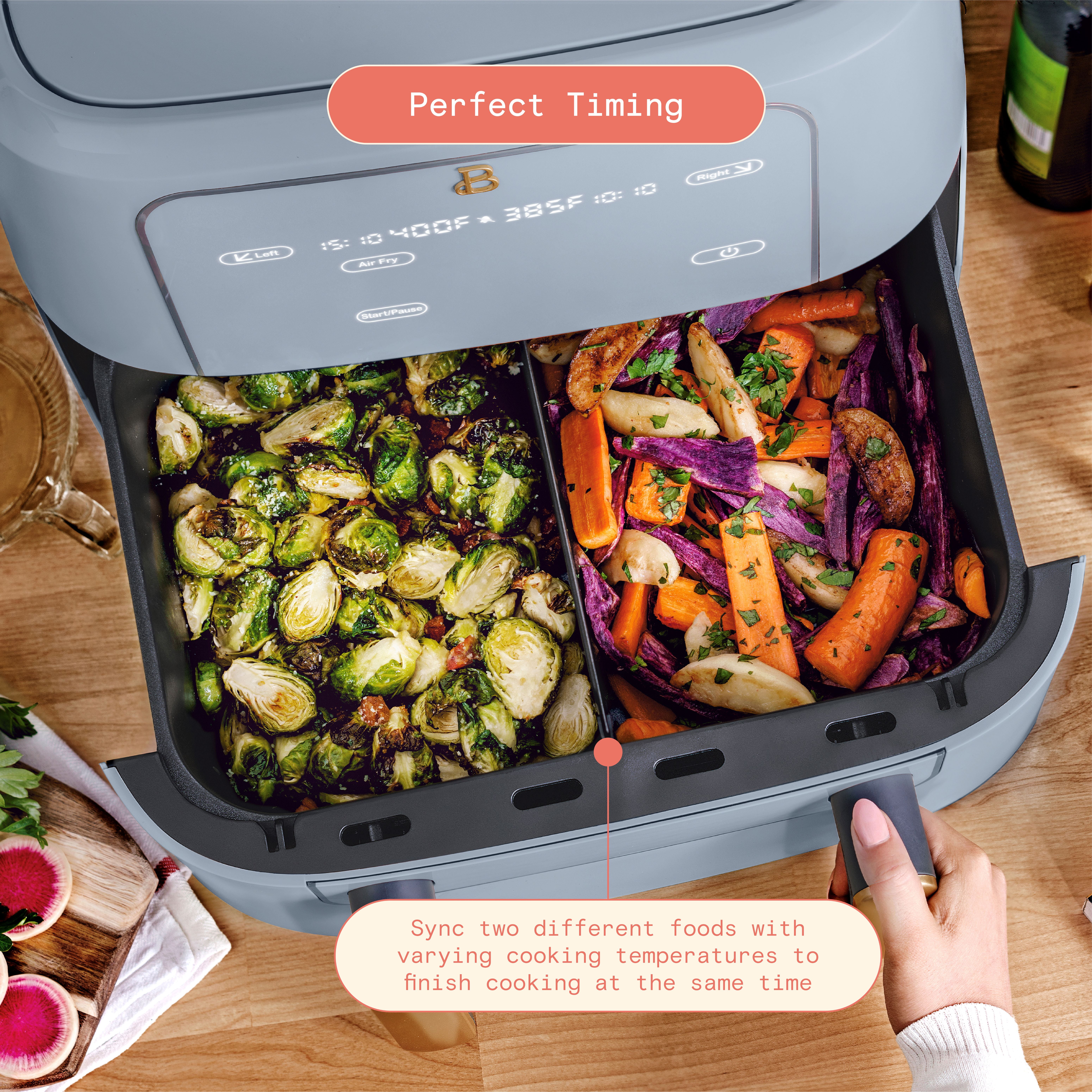 Beautiful 6 Qt Air Fryer with TurboCrisp Technology and Touch-Activated  Display, Cornflower Blue by Drew Barrymore 