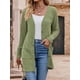 thumbnail image 4 of Cárdigan de Otoño para Mujer, de Punto Suave, de Larga, Abierto Al Frente y con Bolsillos. Verde XXL, 4 of 8