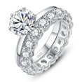 thumbnail image 4 of Anillo de diamantes Mosan S925 Anillo de plata combinado para mujer Anillo Europa y América Joyería para banquetes de bodas, 4 of 5
