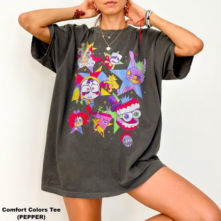 God Tee Comfort Colors Circus Shirt, Tadc Shirt, Tadc Sweatshirt, Jax Tee, Pomni Tshirt, Gangle Tshirt, Ragatha, Caine, Bubble, Zooble, Black S
