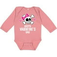 thumbnail image 3 of Inktastic Happy Valentines Day Girls Skull Girls Long Sleeve Baby Bodysuit, 3 of 5