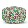 thumbnail image 1 of Paisley Pouf Cover with Zipper, Floral Arrangement with Abstract Teardrop Shapes East Traditional Motifs, Soft Decorative Fabric Unstuffed Case, 30" W X 17.3" L, Multicolor, by Ambesonne, 1 of 5