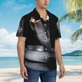 thumbnail image 5 of Daiia Black Cobra Snake Hawaiian Shirt for Men Gentle Cotton Regular Short Sleeve Casual-X-Large, 5 of 9
