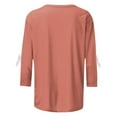 thumbnail image 4 of Antinious Plus Size Tops for Women Trendy Bowknot Crew Neck 3/4 Sleeve Casual Oversized Tshirts,Sweatshirt for Women,Going Out Tops for Women,Hot Pink,XXXL, 4 of 5