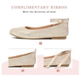 thumbnail image 2 of Bocca Girl's Golden Glitter Ballet Flat Ankle Strap Ballerina Flat Shoes Size 13, 2 of 7