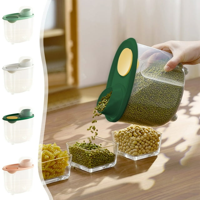 Contenedor hermético de almacenamiento de arroz | Barril de plástico de grado alimenticio | Caja de harina sellada para insectos e impermeable | Organizador de despensa apilable de gran capacidad