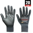 thumbnail image 1 of LINCONSON 20 Pack Ultimate Grip Construction Mechanic Work Gloves PU Coated (Small, Black), 1 of 5