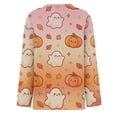 thumbnail image 6 of Garbnen Long Sleeve Halloween Shirts for Women Pumpkin Ghost Spooky Womens Graphic Tshirts Loose Fit Cute Holiday Pullover Tops for Women Yellow XL, 6 of 6