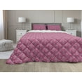 thumbnail image 1 of Antique Oriental Comforter & Sham Bedding Set, Pink Tones Eastern Inspired Traditional Motif, 3 pcs Duvet Set Microfiber Filling Quilt, 5 Sizes, Mustard Magenta, by Ambesonne, 1 of 4