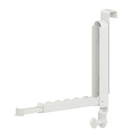 Folding Clothes Drying Rack, Super Heavy Duty Aluminum Alloy Over The Door Hanger with Retractable Rod - Cream white