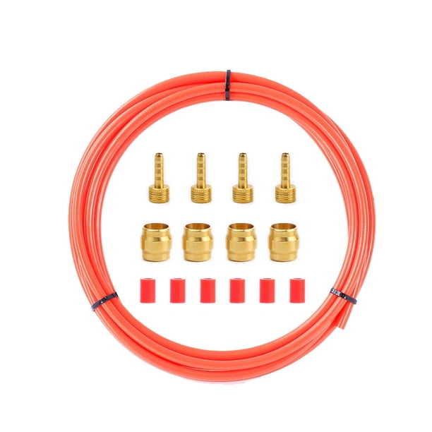 Eigraketly Kit de manguera de freno de disco hidráulico RISK resistente al desgaste 4 pares buje de compresión aguja de manguera de freno buen Ciclismo Rojo Conexión rápida