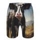 thumbnail image 3 of Balery Cute Prairie Cow Traje de Baño Estilo Hawaiano para Hombre, Shorts de Secado Rápido con Bolsillos-3X-Large, 3 of 6