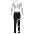 thumbnail image 2 of TSSOE Activewear Set for Girls Crop Top with Legging Gymnastics Jazz Ballet Modern Dance Workout 2 Piece Training Suit Silver 16, 2 of 3