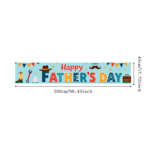 Decorative Design Happy Father's Day Banner Accessories Celebration Holiday Backdrop for Father's Day Party Indoor Festive Event