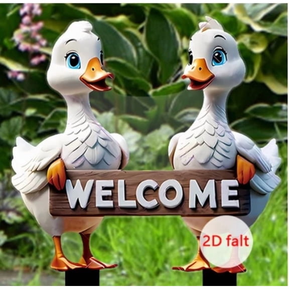 Cute 2D Acrylic Garden Stake Decor Outdoor Yard, Waterproof Ground Insert Ornament for Balcony, Lovely Acrylic Garden Stake for Flower Bed and Patio Display