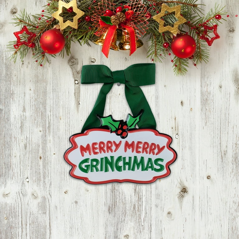 Parche Bordado De Grinch 'Merry Grinchmas' - 3.5 Pulgadas De Alto, Para Planchar O Coser