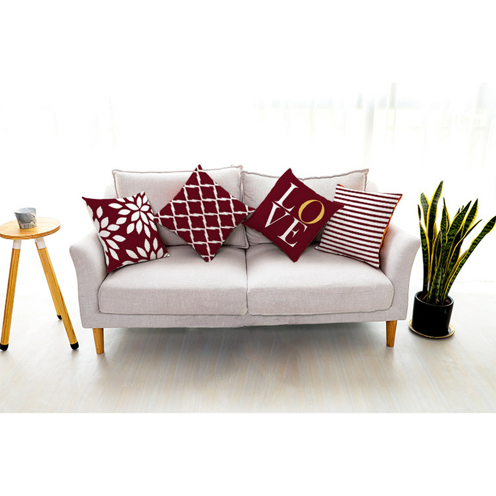 Red sofa throw covers sale