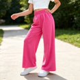 thumbnail image 5 of VV AVEORS Teen Girls Barrel Sweatpants High Waisted Fleece Baggy Casual School Sweat Pants With Pockets For Teen Girls Hot Pink 130, 5 of 9