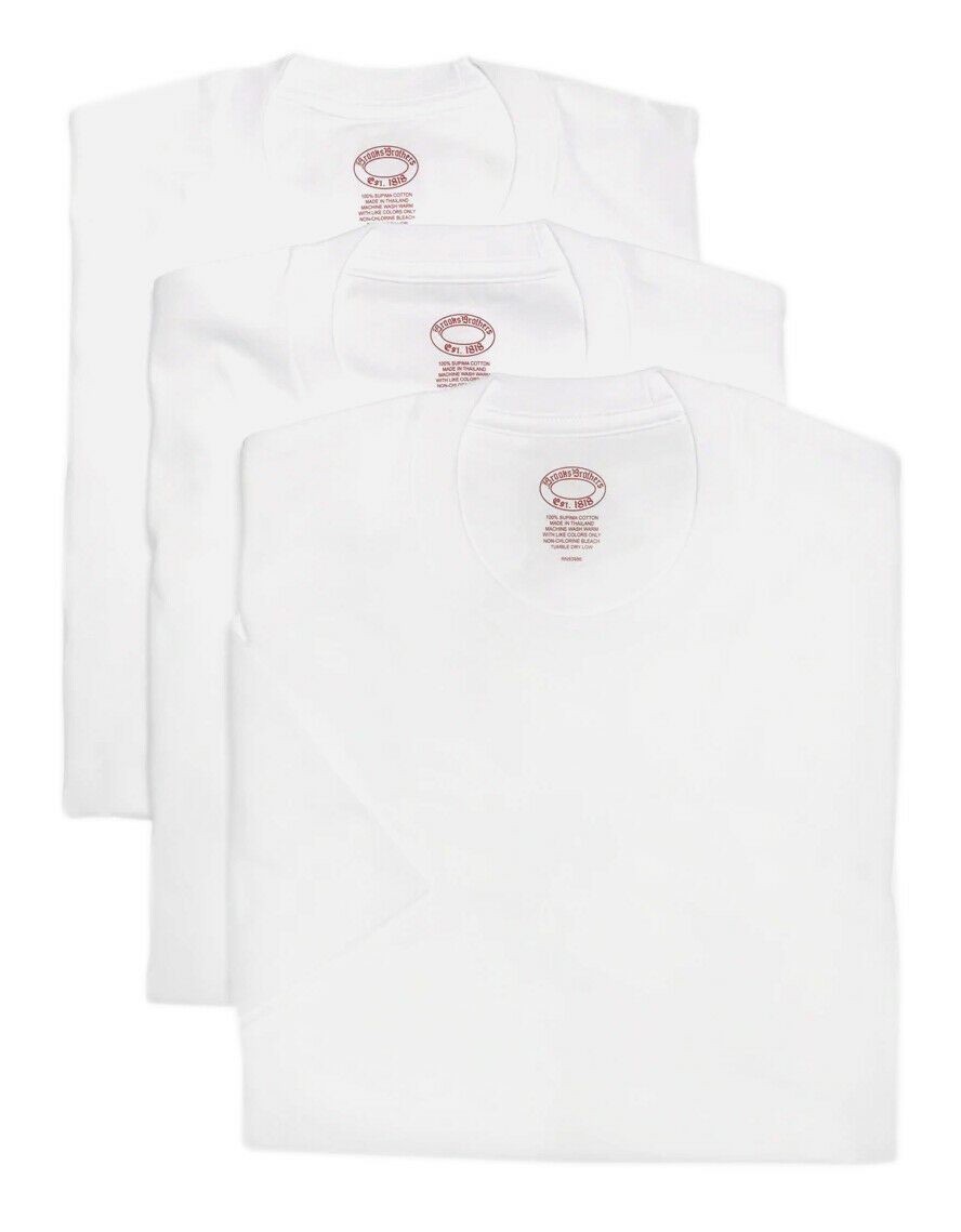 New Brooks Brothers Mens White Short Sleeve Undershirt Shirt 3 Pack XLarge XL 34237